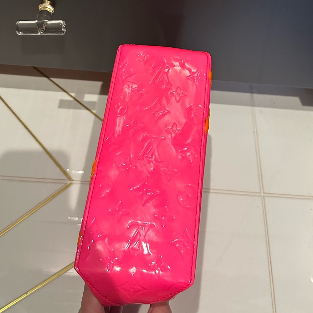 Vintage Pink and orange Vernis Louis Vuitton handbag x Robert Wilson. Authentic - Picture 7 of 11